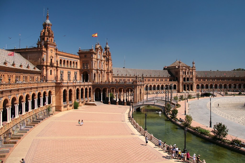 vista panoramica di Plaza de España, siviglia 